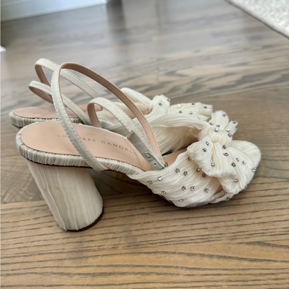 Loeffler Randall Camellia White Pleated Bow Heel - Picture 5 of 7